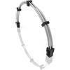 LINKUP - 30cm Cavo di Prolunga di Alimentazione per PC Rivestito in Silicone Guaina Metallica Morbido e Flessibile per Instradare CPU Con Kit a Pettine┃1x 4P CPU EPS┃300mm - Argento