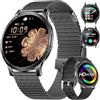 HIRREO Orologio intelligente da donna, 7,9 mm, sottile, 1,32, HD, AMOLED, elegante, nero, per iOS Android, ciclo mestruale, monitoraggio della salute, 100+ modalità sportive