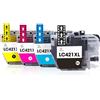 LeciRoba lc per Brother DCP-J1050DW, DCP-J1140DW, MFC-J1010DW, 421BK, 421C, 421M, 421Y