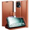 Eirltiy Cover per Oppo A6 Pro 5G/4G Portafoglio Pelle PU Premium, Custodia Scomparti Carte Antiurto Protettiva Case con 1 Vetro Temperato, Marrone