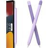 FAFALITHIC 2 custodie in silicone compatibili con Apple Pencil di seconda generazione e Apple Pencil Pro Cover, compatibile con ricarica magnetica e doppio tap (viola + viola profondo)