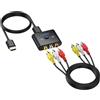 CAMWAY Convertitore da AV a HDMI 1080P,Supporta Commutazione 16: 9/4: 3,Adattatore AV a HDMI Composito CVBS con Cavo HDMI 50CM e Cavo AV 100CM,Supporta PAL/NTSC per Wii/PS1/PS2/N64/VHS/DVD/VCR
