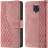 CaseGla Cover per Xiaomi Redmi Note 9 Pro PU Pelle Custodia Flip Rosa
