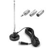 HENGBIRD Antenna Radio DAB FM Interni Telescopico Digitale con Base Magnetica Cavo 3m per Ricevitore Stereo DAB+ AV Audio Video Home Theater