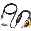 Monemey Grabber Video Scheda di Acquisizione Video USB 2.0 Convertitore da VHS a Digitale, Convertitore di Grabber Video, Converti VHS, VCR, Mini DV, DVD Compatibile Windows 11/10/8/7 Mac OS