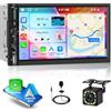 Motorsi Wireless Carplay Android Auto 2Din Autoradio, 7 Pollici IPS Touchscreen Bluetooth Car Radio, Stereo Auto Support MirrorLink/FM/USB/AUX/EQ/Carica/7 Colore Backlight + Backup Telecomando
