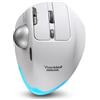zelotes Mouse Trackball Bluetooth,Ricaricabili,4000DPI,Mouse Wireless (BT 5.0/3.0 + 2.4G),8 Pulsanti con Ricevitore USB,Design Ergonomico Senza Fili, per PC,Laptop,Tablets (Bianco)