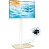 5Rcom Supporto TV da Pavimento con Ruote Nascoste, Porta Tv Da Terra Mobile Girevole e Regolabile in Altezza per TV da 24-55 Pollici, Carrello Porta Tv con Staffa Fino a 30 kg, Max VESA 400x400mm