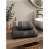 Batik Asciugamano Bagno - 100% cotone - 2 pezzi Linea Bagno Coccola - Antracite