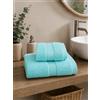 Batik Asciugamano Bagno - 100% cotone - 2 pezzi Linea Bagno Coccola - Turchese