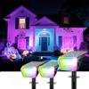 Linkind Luci solari da giardino all'aperto, dal tramonto all'alba, luci solari da giardino RGB per esterni, con modalità invernale, luci da parete impermeabili IP67, per vialetto, portico, passerella