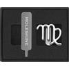 Moleskine Pin per Taccuino o Agenda Vergine, Spilla Simbolo Zodiacale, Personalizza la Chiusura con Elastico, Idee Regalo Personalizzato, Colore Argento