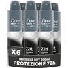 Dove Deodorante Dove Men + Care Invisible Dry Spray Advanced Care, Deodorante Uomo, con 1/4 Crema Idratante, Formula Idratante e Anti-Macchia, Protezione Fino a 72 Ore, 6 Pezzi da 200ml