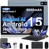 Biegedy B25 Tablet Android 10.1" RAM 30GB(8GB+22GB) + ROM 128GB Octa-Core GRIGIO
