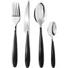 zanetti, Set Posate Acciaio Inox 24 Pezzi Modello Elegance, Colore Grigio, Manico ABS, Nickel Free, Set Posate da Tavola 6 Forchette, 6 Coltelli, 6 Cucchiai, 6 Cucchiaini