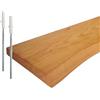 Relaxdays Mensola da Parete, Bordo Naturale, 3x100x22 cm, sospesa Rustica per Cucina, Legno