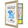 Americanflat Cornice Porta Disegni per Bambini (Oro) - Cornice A4 da Parete con Passepartout e 25,5x32 cm Senza Passepartout - Apertura Frontale con Vetro Infrangibile