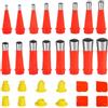 Newpop Kit di Beccuccio Silicone, Beccucci per Cartuccia in Acciaio Inossidabile, Pistole di Silicone Attrezzi per Calafataggio Ugello, Utensili per Ugelli in Gomma (16 Ugelli, 8 Basi, 4 Raschiatori)