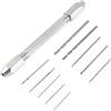 Wandisy 1Pcs Morsa a Pin Doppio + 10 Pezzi Set di Punte da Trapano Micro Pin Vise Bit Doppia Estremità Pin Vise Chuck per Orologiaio Pin Vise Carving Repair Strumento per Gioielli Artigianali