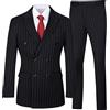 Elionm Completo da Uomo Slim Fit 3 Pezzi Doppio Petto gessato Smoking Set per Matrimoni e Balli di fine Anno, Blu Navy, XS