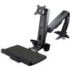 StarTech.com Braccio regolabile da scrivania per postazione di lavoro Sit-Stand un singolo display 27" con montaggio VESA - Supporto ergonomico articolato scrivana seduto/in piedi vassoio tastiera [ARMSTSCP1]