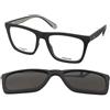 Polaroid PLD D591/C O6W | Occhiali da Vista con Clip da Sole | Prova Online | Plastica | Quadrati | Nero | Adrialenti