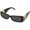 Balenciaga BB0096S 002 | Occhiali da Sole Graduati o Non Graduati | Prova Online | Plastica | Rettangolari | Marrone, Havana | Adrialenti