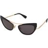 Max Mara Ruth MM0172 01A | Occhiali da Sole Graduati o Non Graduati | Prova Online | Metallo | Cat Eye | Nero, Oro | Adrialenti