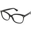 Gucci GG1816O 005 | Occhiali da Vista Graduati | Prova Online | Plastica | Quadrati | Nero | Adrialenti