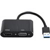 Cablecc Cavo adattatore da USB 3.0 e 2.0 a HDMI e VGA HDTV Scheda grafica esterna per Windows Macbook Laptop