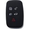 Lage [Portachiave] Guscio Cover Chiave Auto in Silicone per Telecomando Land Rover Range Rover Sport Evoque LR4 Freelander Discovery (vedere compatibilità nelle foto) 5 Tasti (NERO)