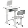 HOMCOM Scrivania e sedia per bambino con supporto per lettura, gancio e portapenne - altezza regolabile - 60x45x90-10
