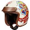 BOSERMEM Casco Moto Retrò, Casco Aperto Certificato ECE 22.06. La Fodera è Ventilata e Traspirante. Adatto Per Moto, Cruiser, Scooter, Demi-Jet Moto e Ciclomotori(Puzzle Beige, M=54-56cm)