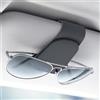 VBGURR Porta Occhiali Auto in Pelle con Chiusura Magnetica, Portaocchiali Auto Universale per Visiere, Supporto per Occhiali da Sole Carte e Biglietti, Accessori Auto (Grigio)