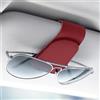 VBGURR Porta Occhiali Auto in Pelle con Chiusura Magnetica, Portaocchiali Auto Universale per Visiere, Supporto per Occhiali da Sole Carte e Biglietti, Accessori Auto (Rosso)