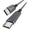 Smrter USB-C® Cavo USB 2.0 USB-C® maschio 0,4 m antracite con funzione OTG, rotondo, rivestimento in tessuto SM