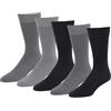 Amazon Essentials Calze da uomo a costine, 5 paia, blu scuro/grigio/blu navy, 40-42
