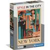 Clementoni - Puzzle Style in the City New York - 1000 Pezzi per Adulti e Ragazzi, Illustrazione D'Autore, Idea Regalo, Made in Italy, 70x50 cm, 37116