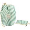 Fantasia - Beauty case con cordoncino: trousse da appendere per trucchi e accessori - 23,5 cm di altezza - Beauty case da donna - trousse da trucco, turchese/bianco, Classico