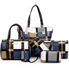 👜 Set 6 Borse Donna Plaid Moda - Borsa Spalla Tracolla Pochette Wallet