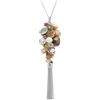 FULU AUTUMN Collane lunghe in argento da donna, collana lunga con ciondolo con perline e nappe in argento, catena per maglioni, bohémien, idea regalo per lei, 90 cm, Pietra Resina Cristallo, Nessuna