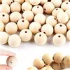 MXJFYY Legno Naturale Perline, 50pcs 30mm Rotondi Non Finiti Sfere di Legno con Foro, Non Verniciate per Decorazioni e Gioielli Fai-da-te