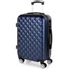 ITACA - Bagaglio A Mano Rigido Leggero Bagaglio A Mano 55X40X20 con 4 Ruote Silenziose Trolley Cabina Lucchetto a combinazione TSA Viaggio Aereo Ergonomico Durevole. Compatibile Ryanair, Blu