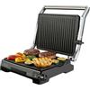 BLACK+DECKER - Grill elettrico 2200 W | Piastra 29x23 cm | Apertura 180° | Rivestimento antiaderente senza PFOA | Regolatore temperatura | Vaschetta raccogligrassi | Maniglie a tocco freddo