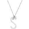 Beloved Collana con ciondolo da donna in acciaio con iniziale - pendente lettera Maxi - collana con catenina regolabile - Colore Silver o Gold (Colore Silver LETTERA S)