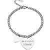 Beloved ❤️ Bracciale da donna, braccialetto in acciaio emozionale - frasi, pensieri, parole con charms - ciondolo pendente - misura regolabile - incisione - argento (FR42)