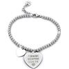 Beloved ❤️ Bracciale da donna, braccialetto in acciaio emozionale - frasi, pensieri, parole con charms - ciondolo pendente - misura regolabile - incisione - argento - tema famiglia (MA5)