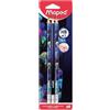 Maped - 6 matite grafite HB2 Deepsea Paradise - Matite per carta HB punta gomma - Forma triangolare ergonomica - Miniera resistente