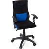 HJH Office 670470 girevole per bambini e ragazzi KIDDY PRO AL tessuto nero/blu da ufficio da tavolo con braccioli