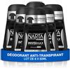 Narta - Deodorante da uomo a sfera - Invisimax anti-traspirante Efficienza 48H & Anti-Traces - Confezione da 6 x 50ml